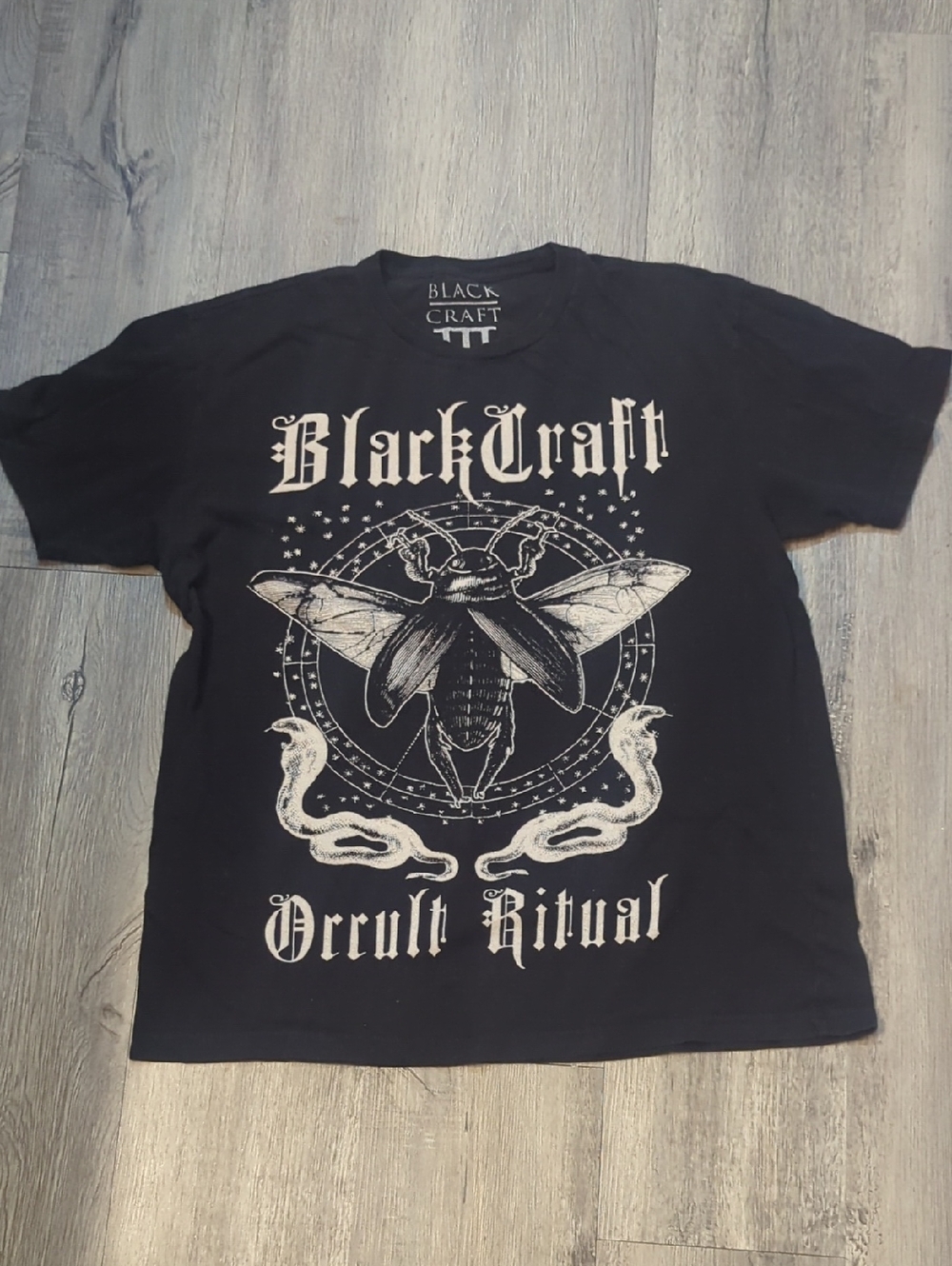 Men’s Black Graphic Tee - Occult Ritual Design